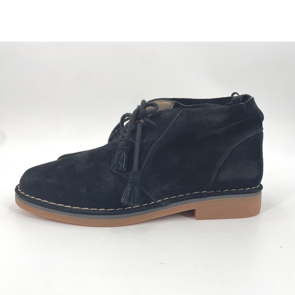 Hush Puppies Desert Boots Womens 8.5W Black Suede Chukka Tassel Preppy Classic